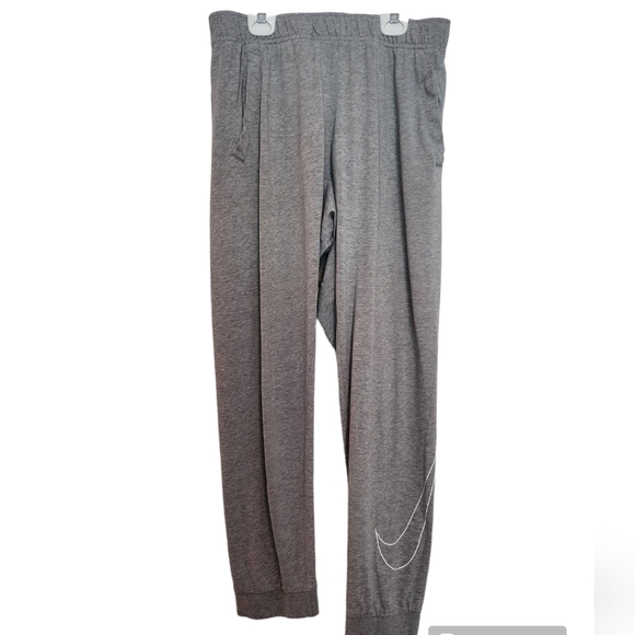 NIKE Dri-Fit Swoosh Cuffed Training Jogger Pants 2 Pockets AR4837-036 SZ Medium - Picture 1 of 6